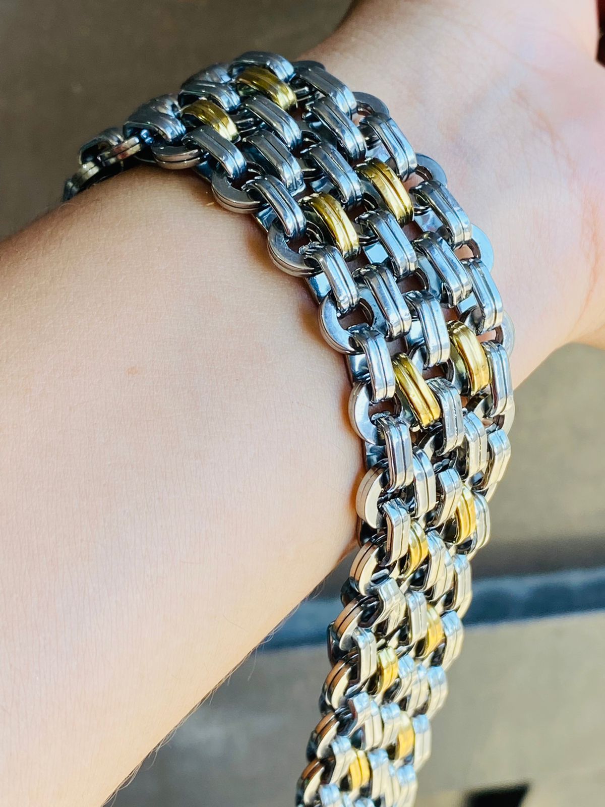 CB1218 Pulsera acero inoxidable Plateado