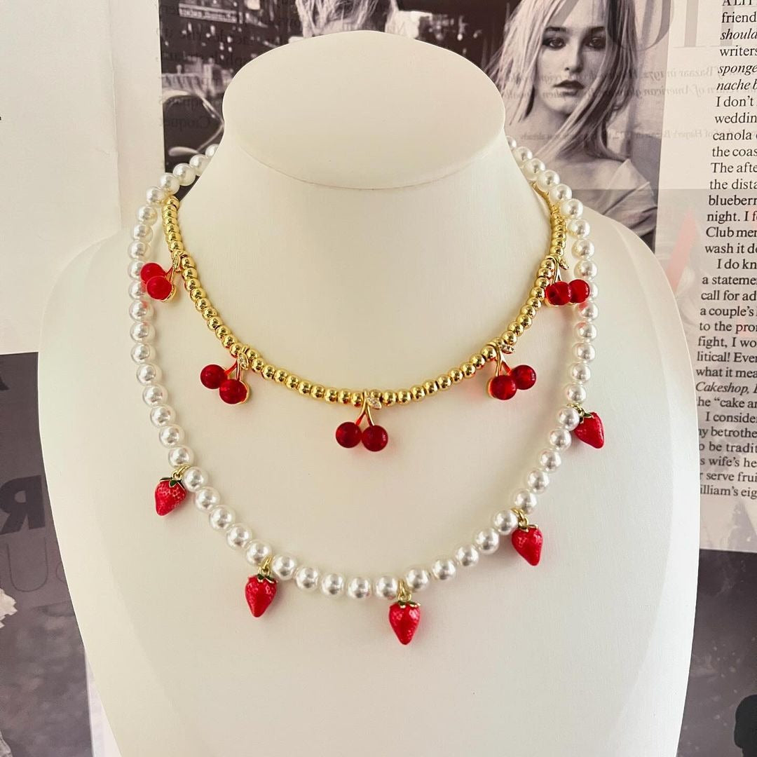 AN1710 Collar Chapa de Oro y Laminado SOLO CEREZAS