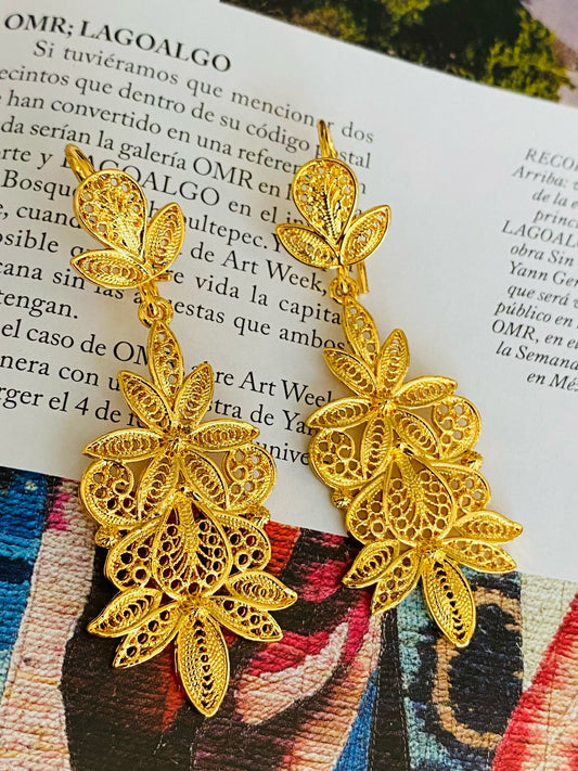 AF9200 Aretes Filigrana Oro Laminado