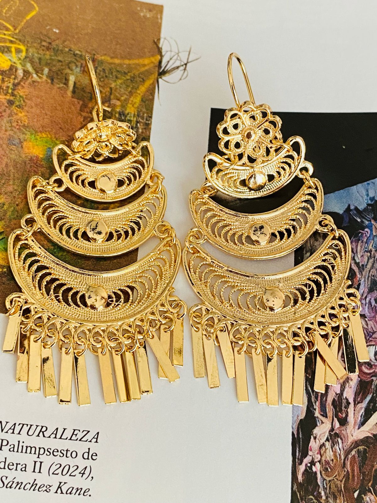 AF9203 Aretes Filigrana Oro Laminado