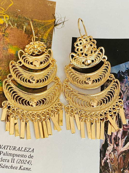 AF9203 Aretes Filigrana Oro Laminado