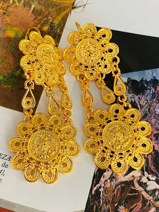 AF9208 Aretes Filigrana Oro Laminado