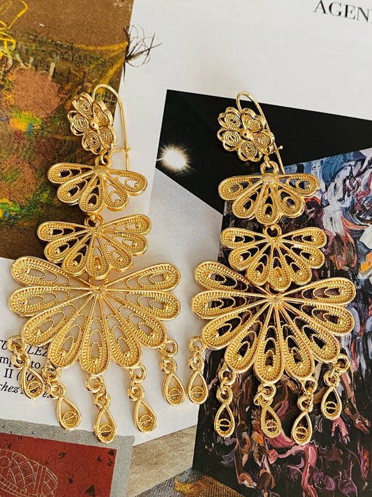 AF9209 Aretes Filigrana Oro Laminado