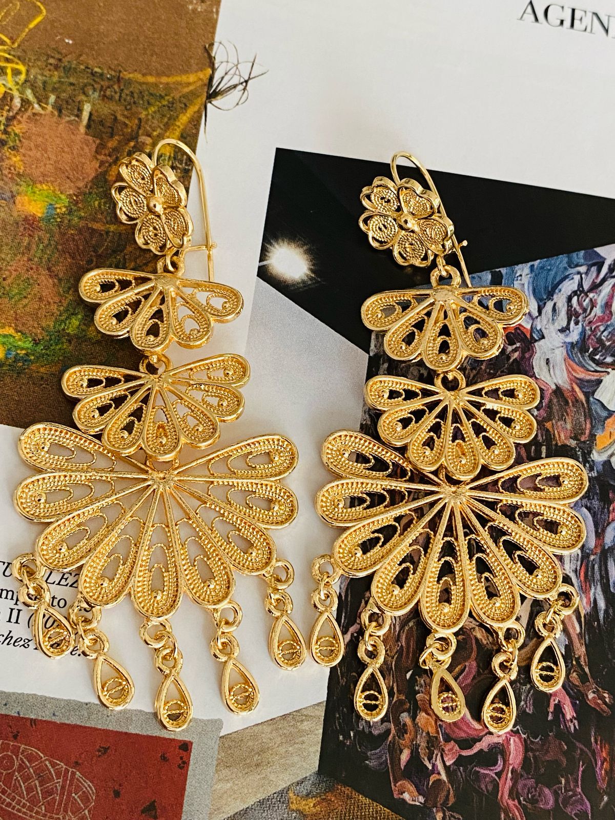 AF9209 Aretes Filigrana Oro Laminado